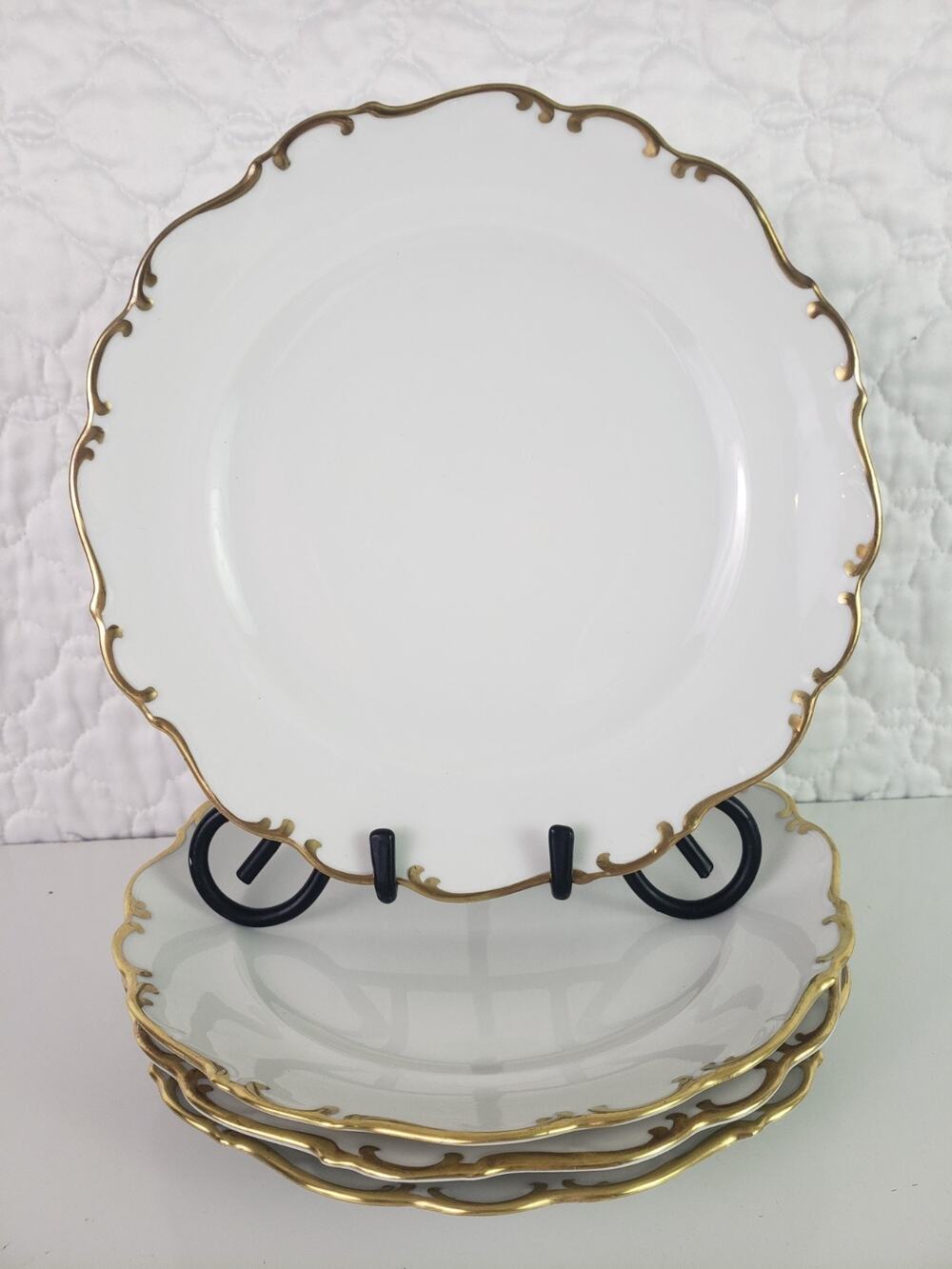 Vintage Schumann Arzberg Germany Golden Elegance Salad Plates Lot of 4